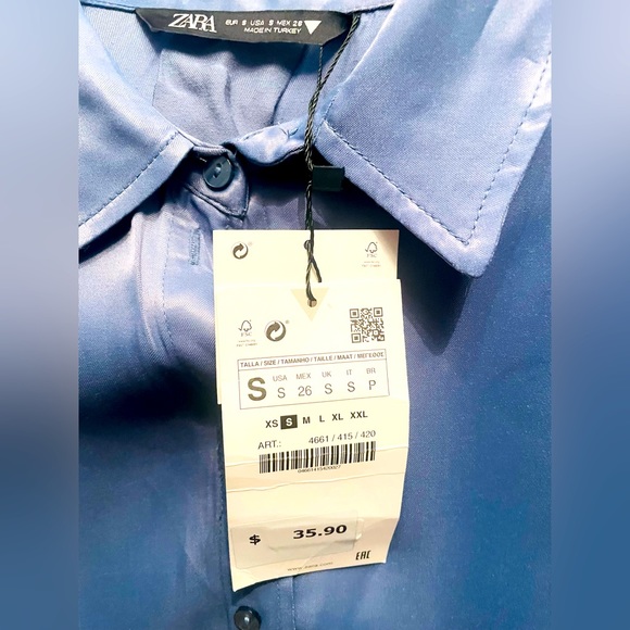 Zara silk crop shirt - Picture 2 of 2